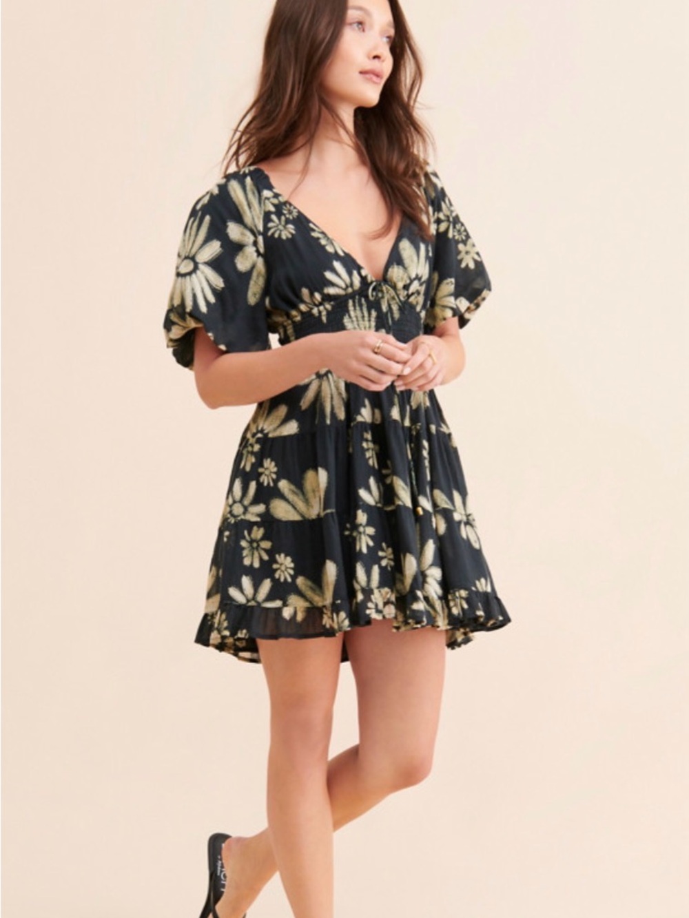 Green Free People Perfect Day Mini Dress Size XS - Picture 4 of 4